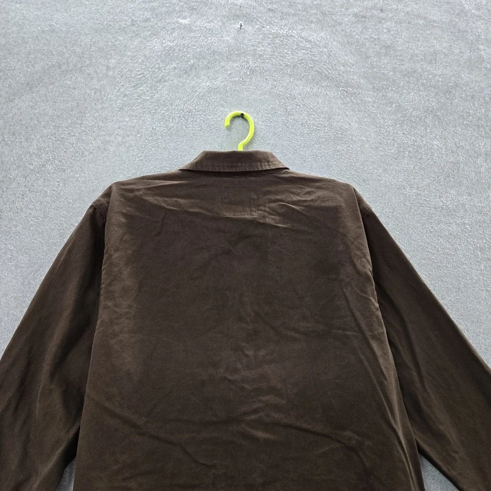 Vans Men Jacket X-LARGE Brown Canvas Coach Snap Button Long Sleeve READ
